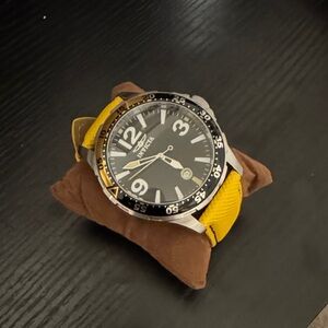 Invicta Men's Watch with Black Dial and Yellow Strap